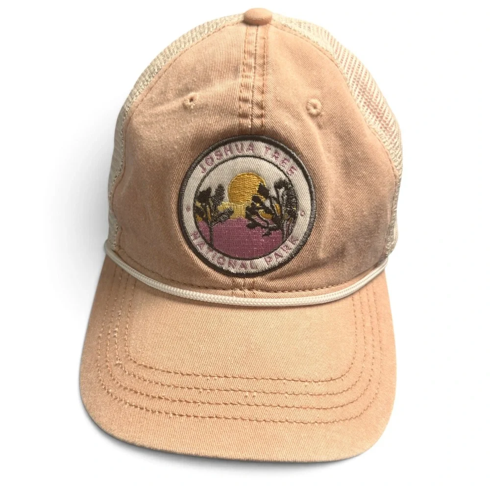 Joshua Tree National Park Trucker Hat Home Free Peach Pink Mesh Embroidered OSFM